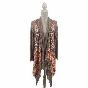 Love Design Open Front Cardigan Southwest Tribal L